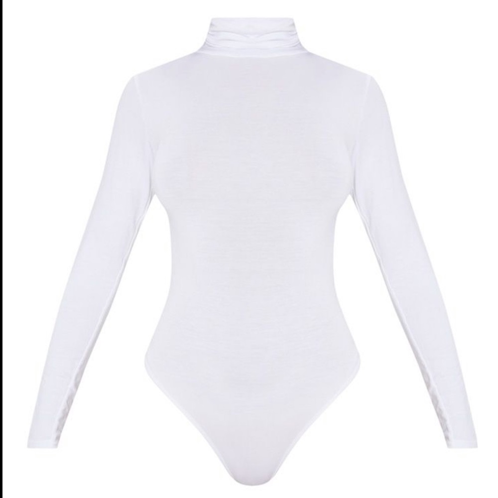 PrettyLittleThing White Turtleneck Bodysuit